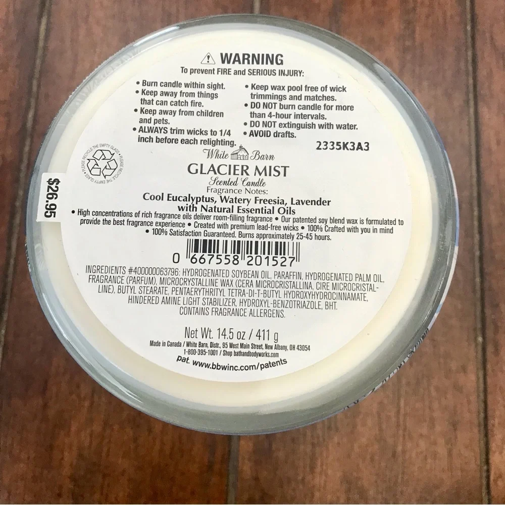 🆕40+ Hrs Glacier Mist 3 Wick Candle - Picture 3 of 4